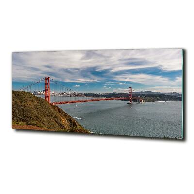 Wall art on glass San francisco bridge