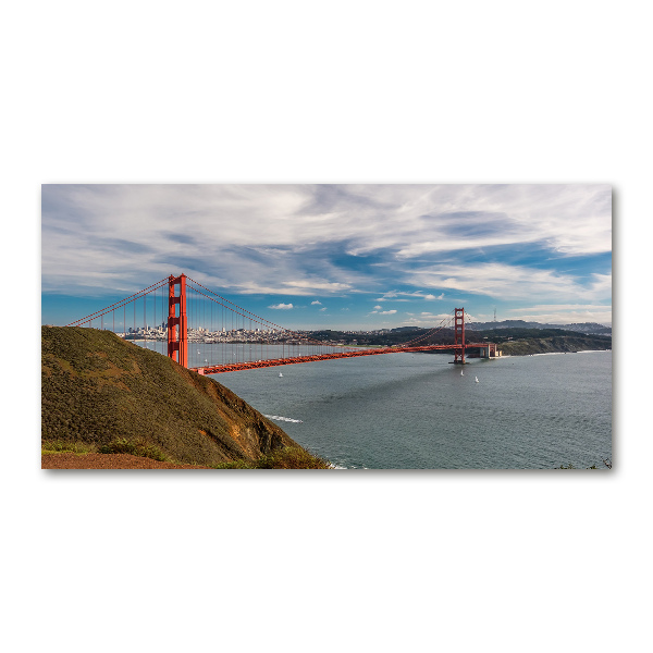 Wall art on glass San francisco bridge