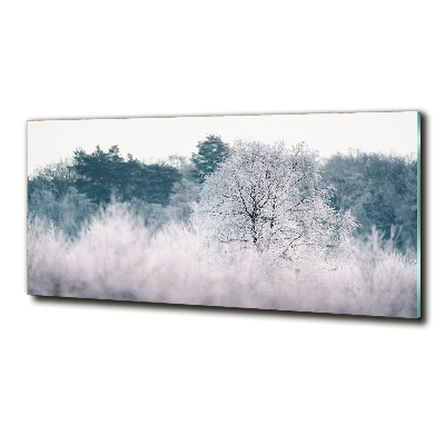 Glass wall art Winter trees