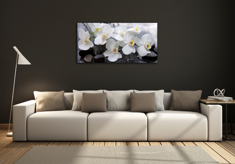 Glass wall art Orchid