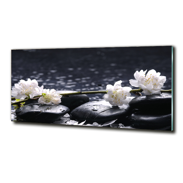 Glass wall art Cherry blossom