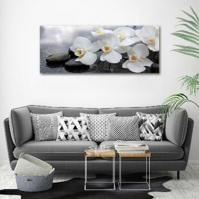 Glass wall art Orchid