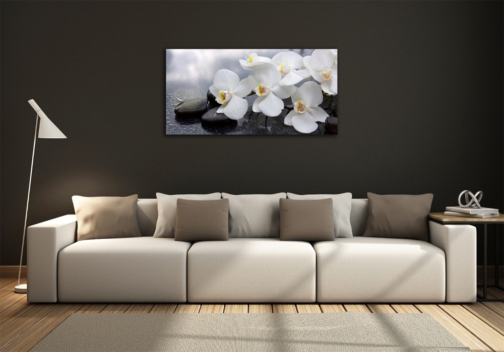 Glass wall art Orchid