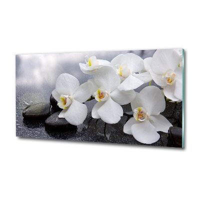 Glass wall art Orchid