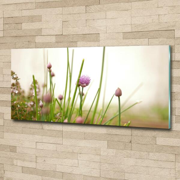 Wall art on glass Chives