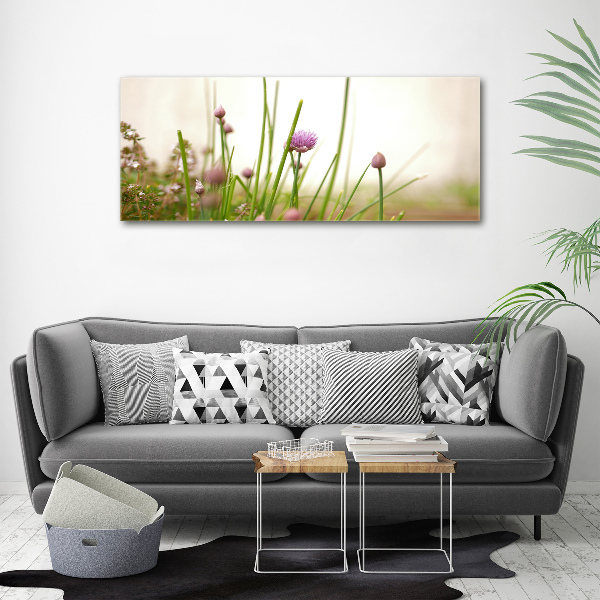 Wall art on glass Chives