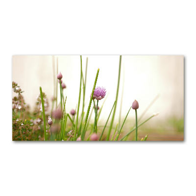 Wall art on glass Chives