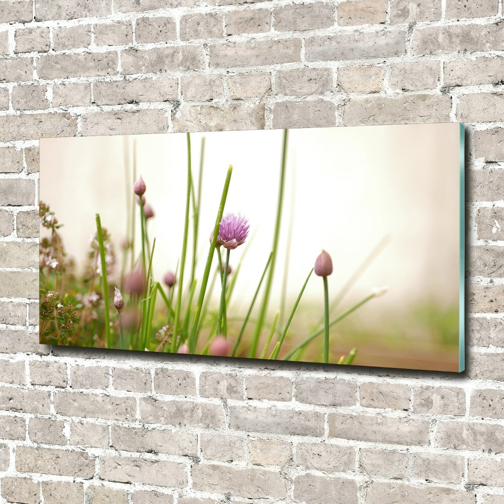 Wall art on glass Chives