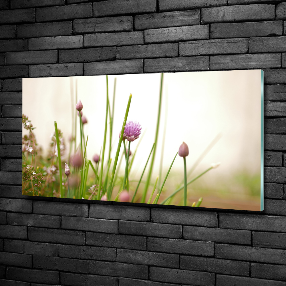 Wall art on glass Chives