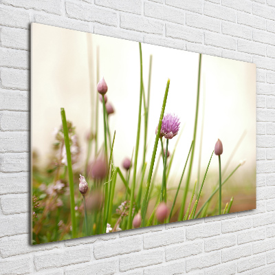 Wall art on glass Chives