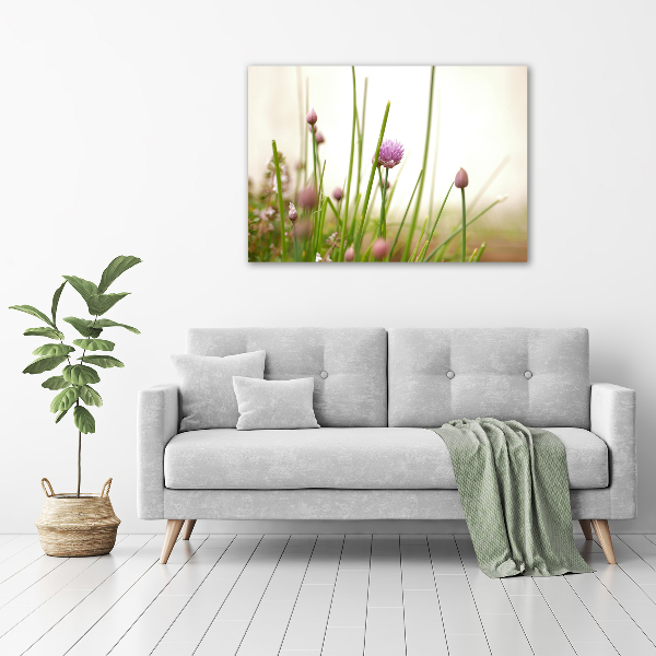 Wall art on glass Chives