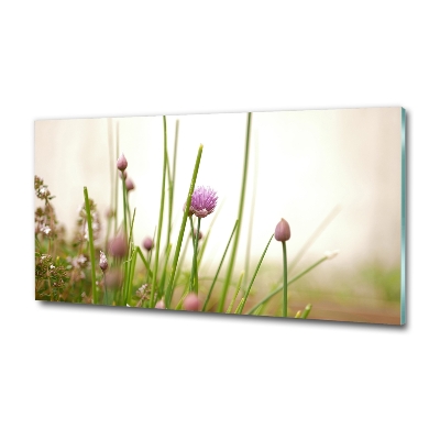 Wall art on glass Chives