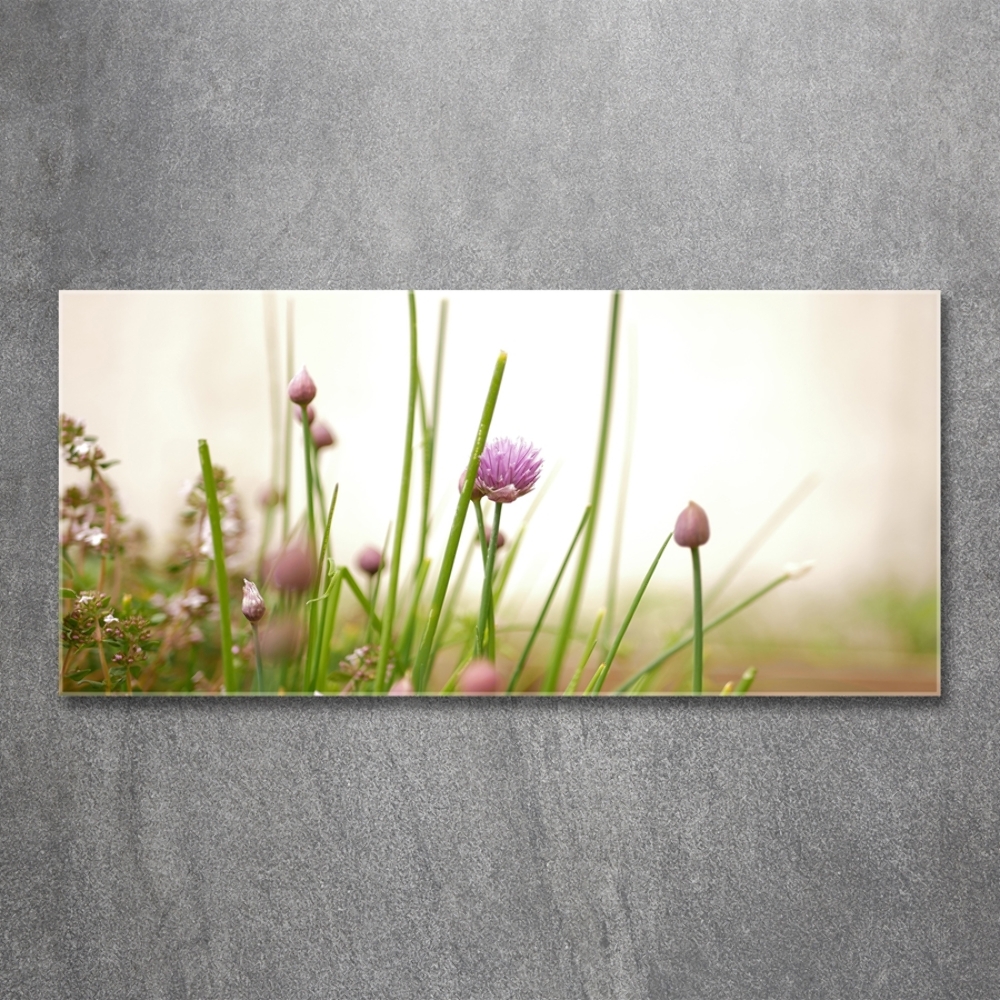 Wall art on glass Chives