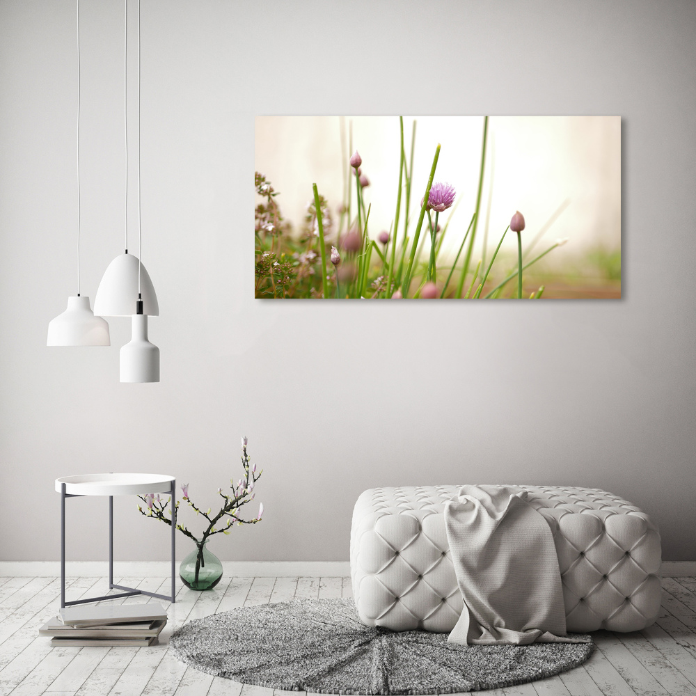 Wall art on glass Chives