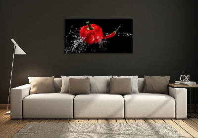 Wall art on glass Red peppers