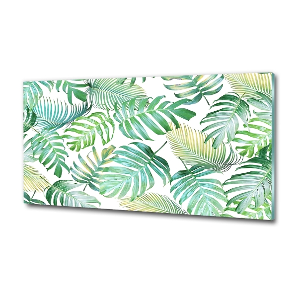 Wall art on glass Tropical leaves