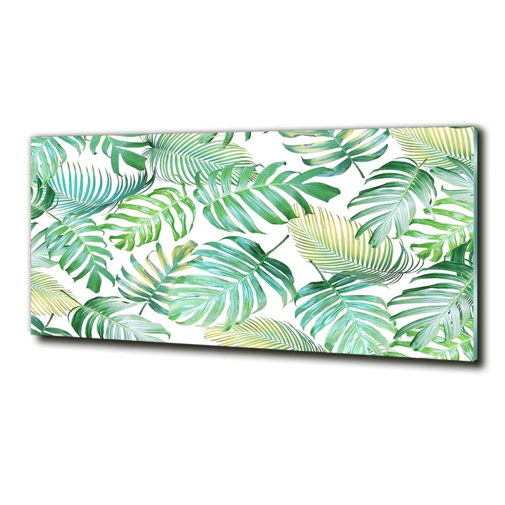 Wall art on glass Tropical leaves