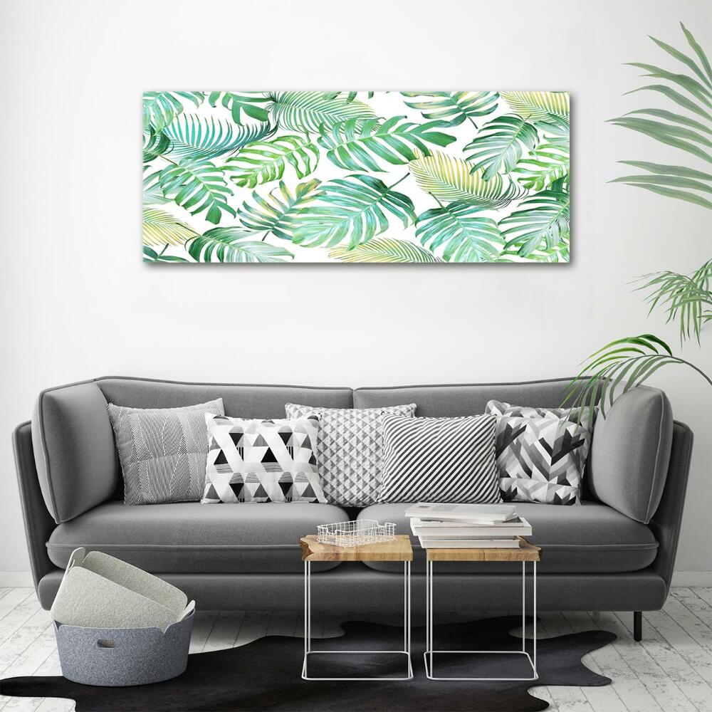 Wall art on glass Tropical leaves