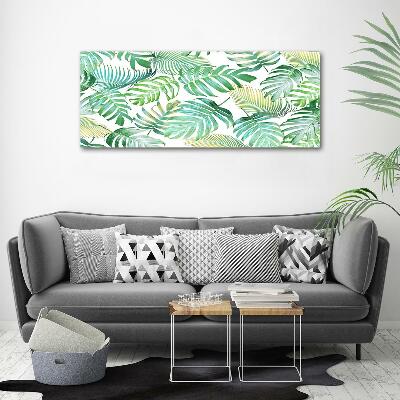 Wall art on glass Tropical leaves