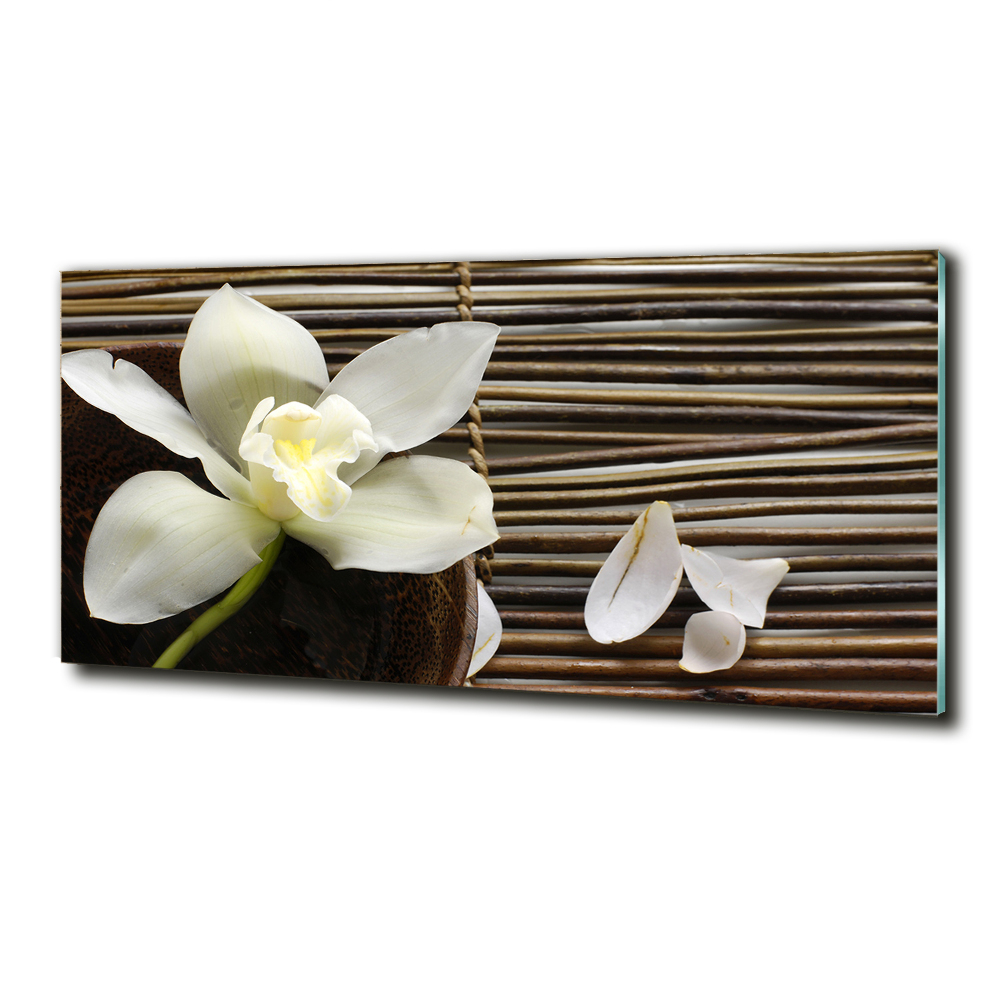 Glass wall art Orchid