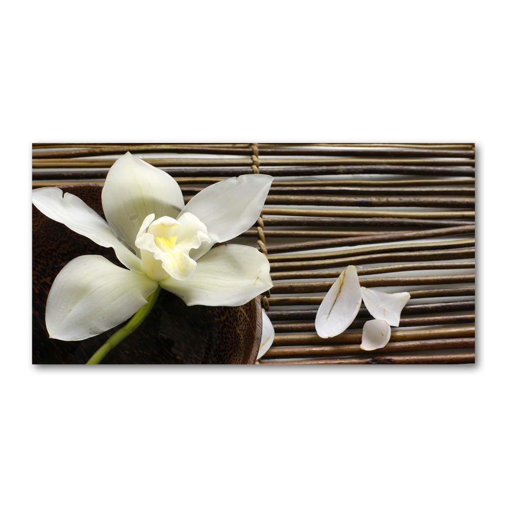 Glass wall art Orchid