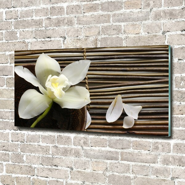 Glass wall art Orchid