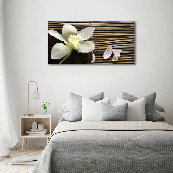 Glass wall art Orchid