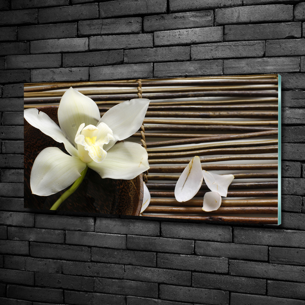 Glass wall art Orchid