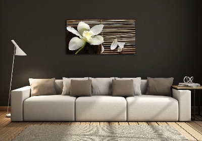 Glass wall art Orchid