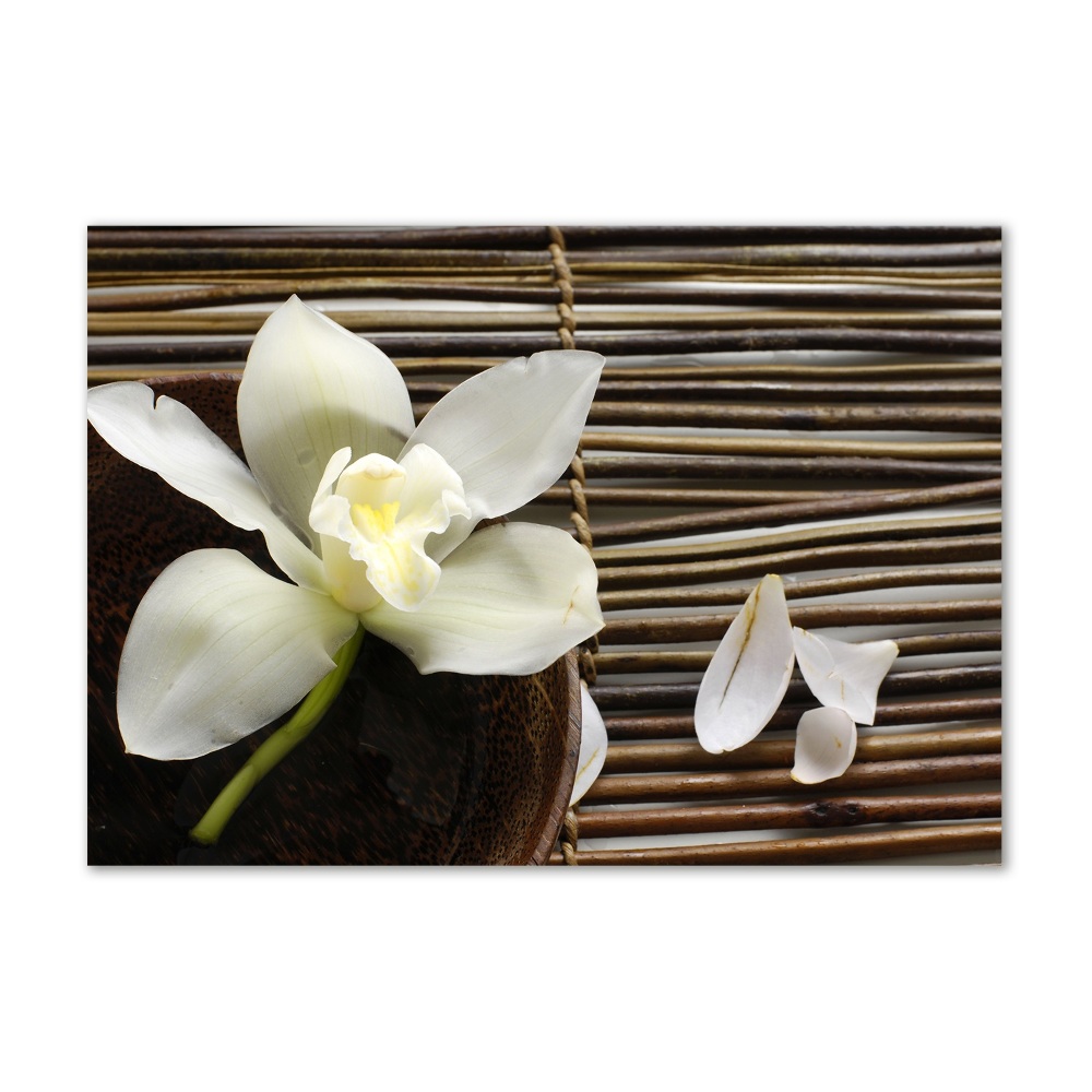 Glass wall art Orchid