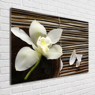 Glass wall art Orchid