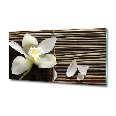 Glass wall art Orchid