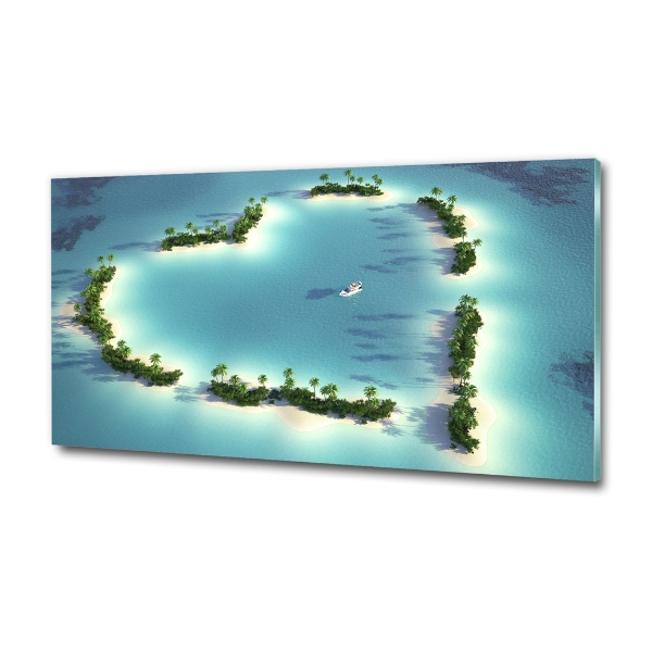 Wall art on glass Islands shape