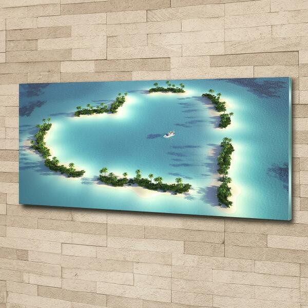 Wall art on glass Islands shape