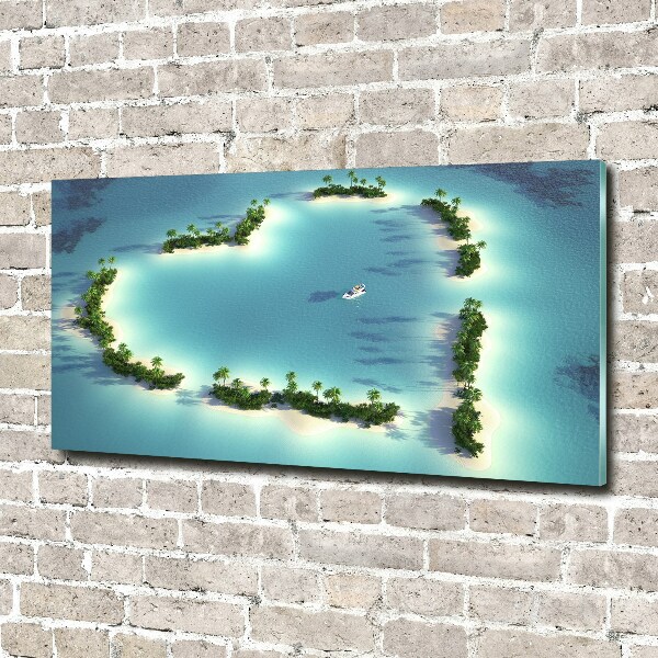 Wall art on glass Islands shape