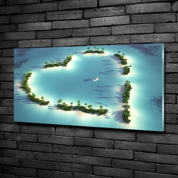 Wall art on glass Islands shape