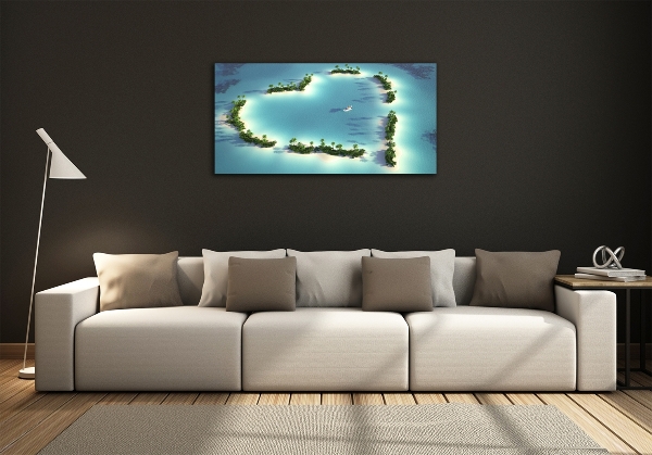 Wall art on glass Islands shape