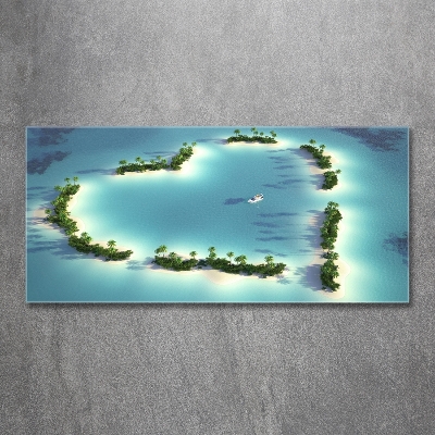 Wall art on glass Islands shape