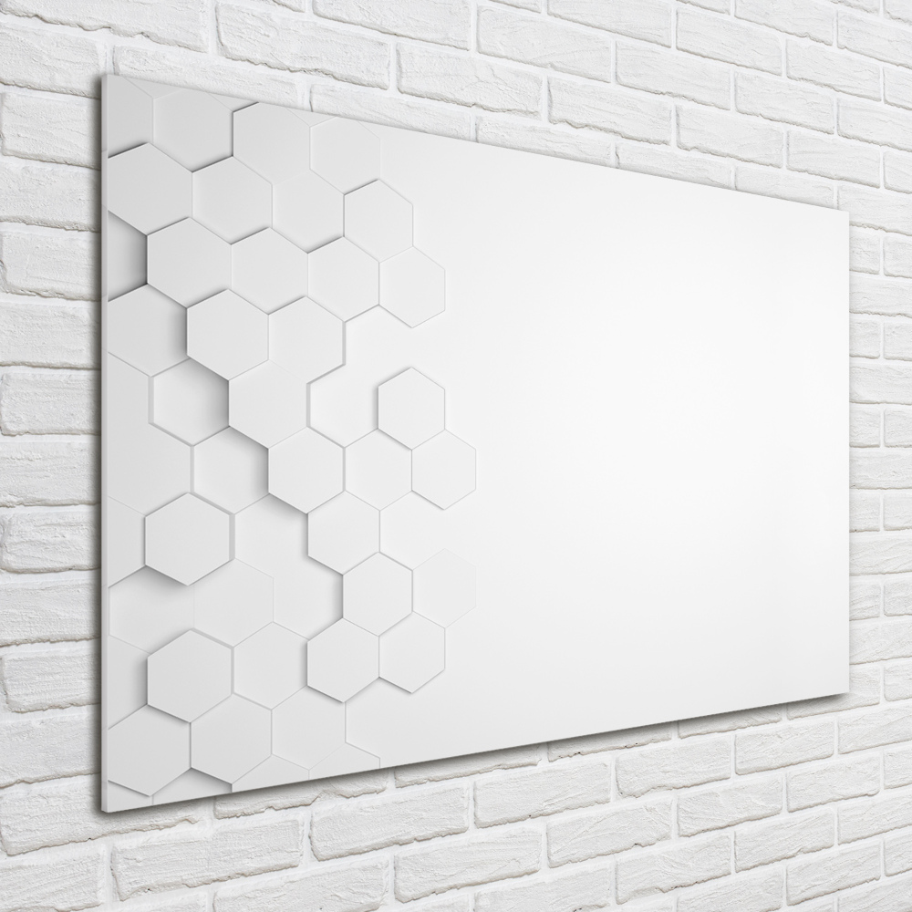 Glass wall art large Background hexagon