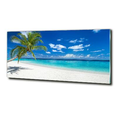 Glass wall art Tropical beach