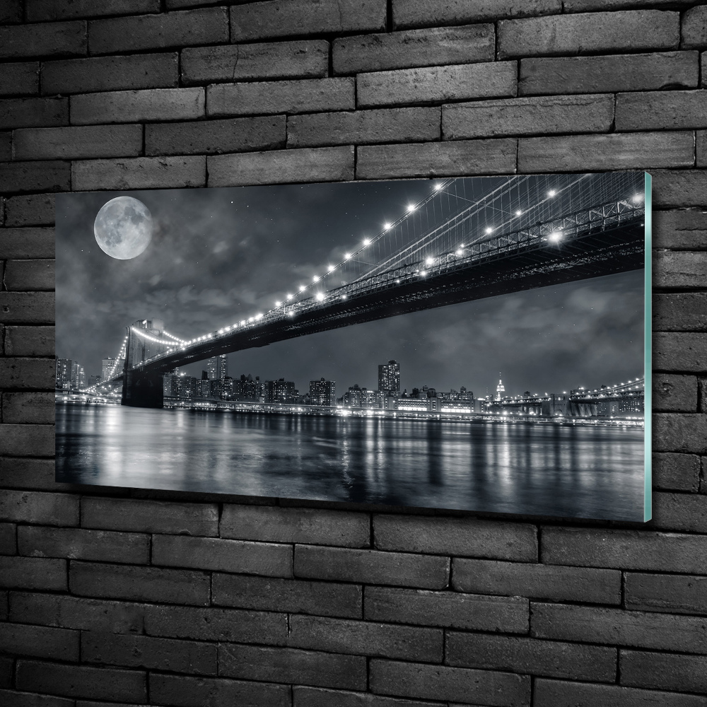 Glass art print Brooklyn bridge