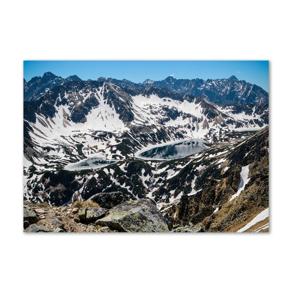 Glass wall art Lake in the tatra mountains