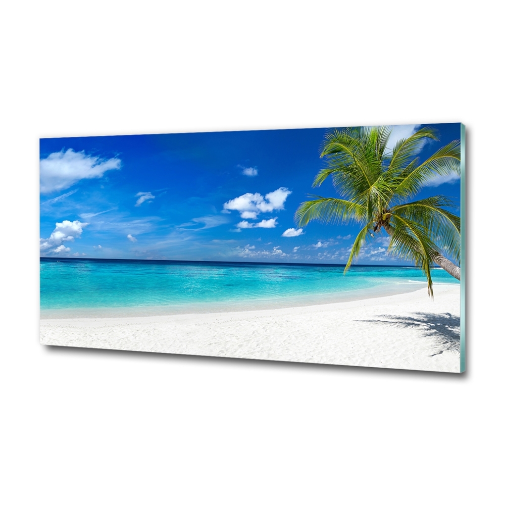 Glass art print Tropical beach