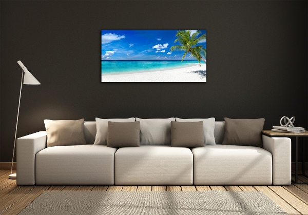 Glass art print Tropical beach