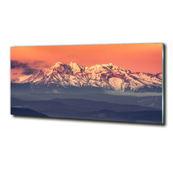 Glass art print Sunrise of the tatra mountains