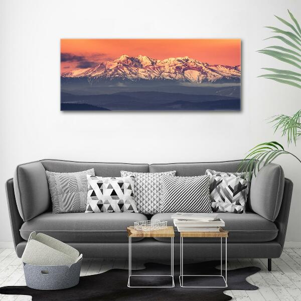 Glass art print Sunrise of the tatra mountains