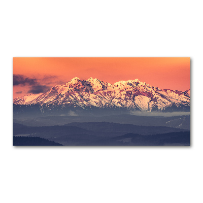 Glass art print Sunrise of the tatra mountains