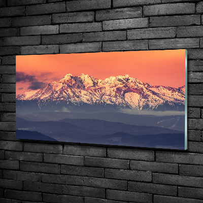 Glass art print Sunrise of the tatra mountains