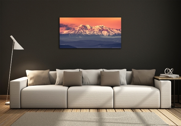 Glass art print Sunrise of the tatra mountains