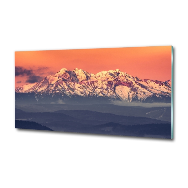 Glass art print Sunrise of the tatra mountains